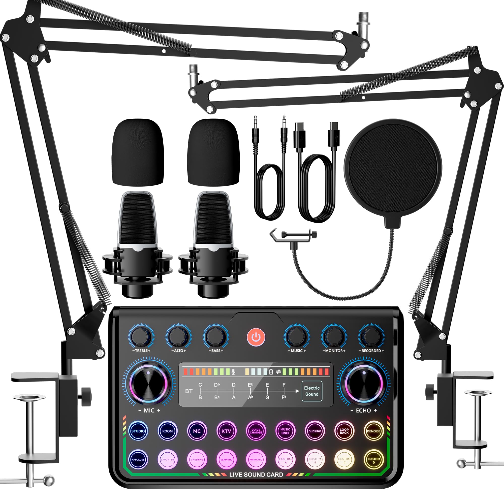 ボイスキーリング　ジウン Amazon.com: SINWE Podcast Equipment Bundle for 2,Audio Interface